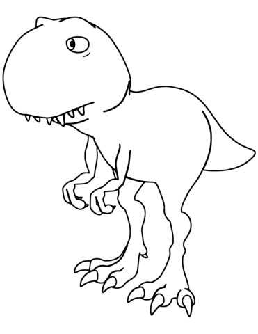 Cartoon Tyrannosaurus Rex Coloring Page